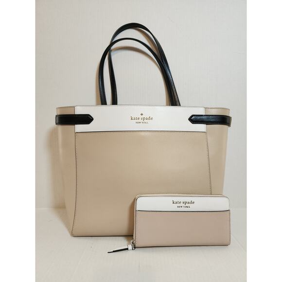 Kate Spade New York Laptop Leather Colorblock  Handbag W/Matching Wallet - Picture 1 of 16